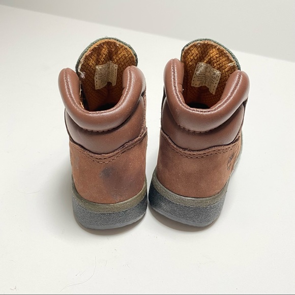 Timberland Field Boot Pre-School Brown Green Leather 5.5 - Picture 4 of 10